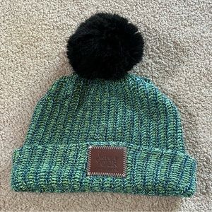 Love Your Melon green pom pom hat